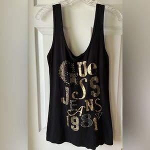 GUESS Black and Gold Women's Tank Top